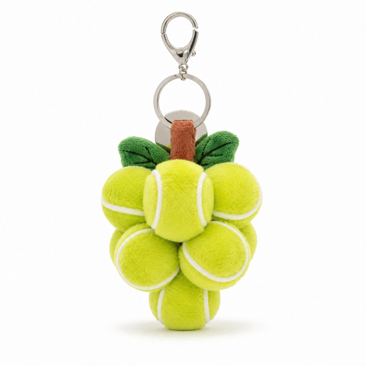 ace-tennis-balls-keychain-plush-tennis-ball-flower-charm-green-purple-cute-smiling-tennis-keyring-sports-bag-charm-tennis-gift-accessory-the-plushables