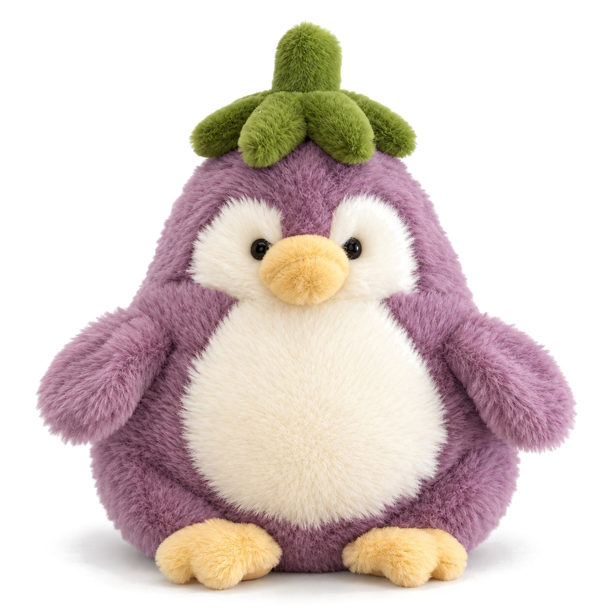 Melvin eggplant penguin plush toy front view - The Plushables