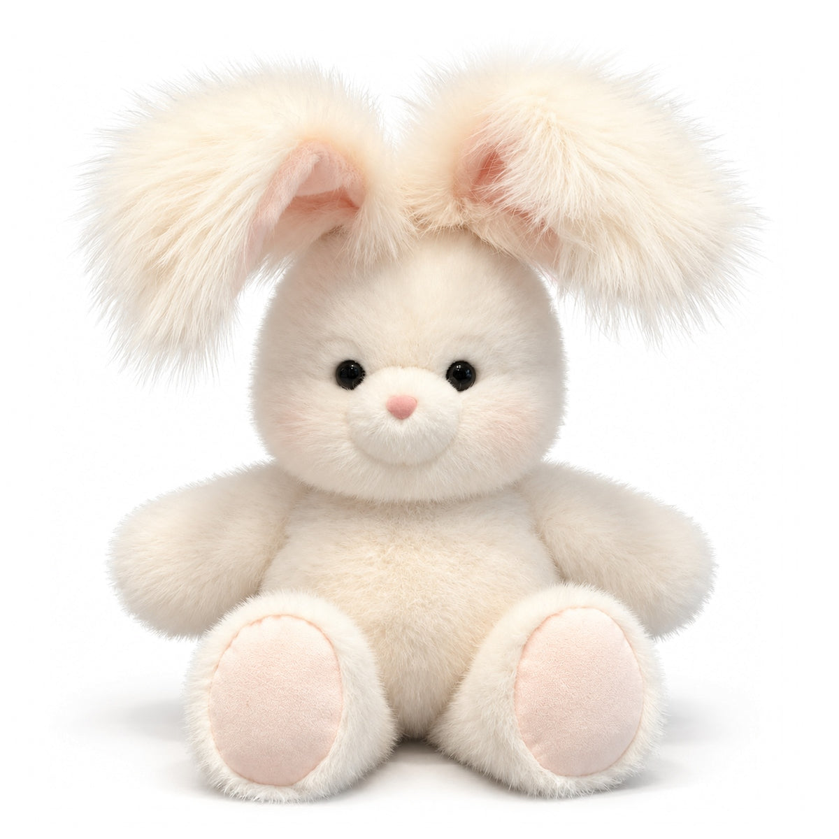 running bunny plush toy cream fluffy stuffed animal long ear bunny plushie front the plushables 1