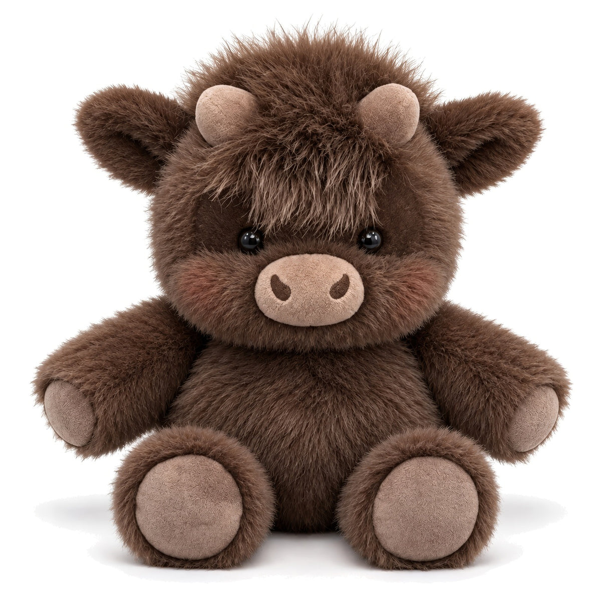 running_cow_plushie_chocolate_brown_ivory_highland_cow_plush_toy_fluffy_running_cow_stuffed_animal_premium_highland_cow_plushie_theplushables_1