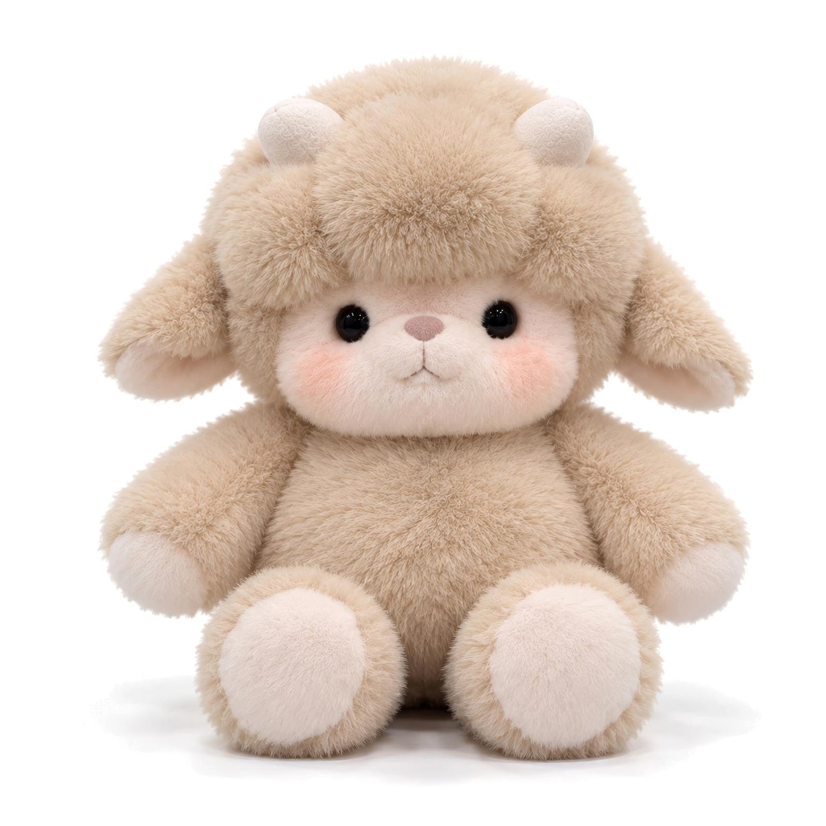 running_sheep_plush_toy_yellow_fluffy_sheep_stuffed_animal_pink_cheeks_tiny_horns_floppy_ears_theplushables